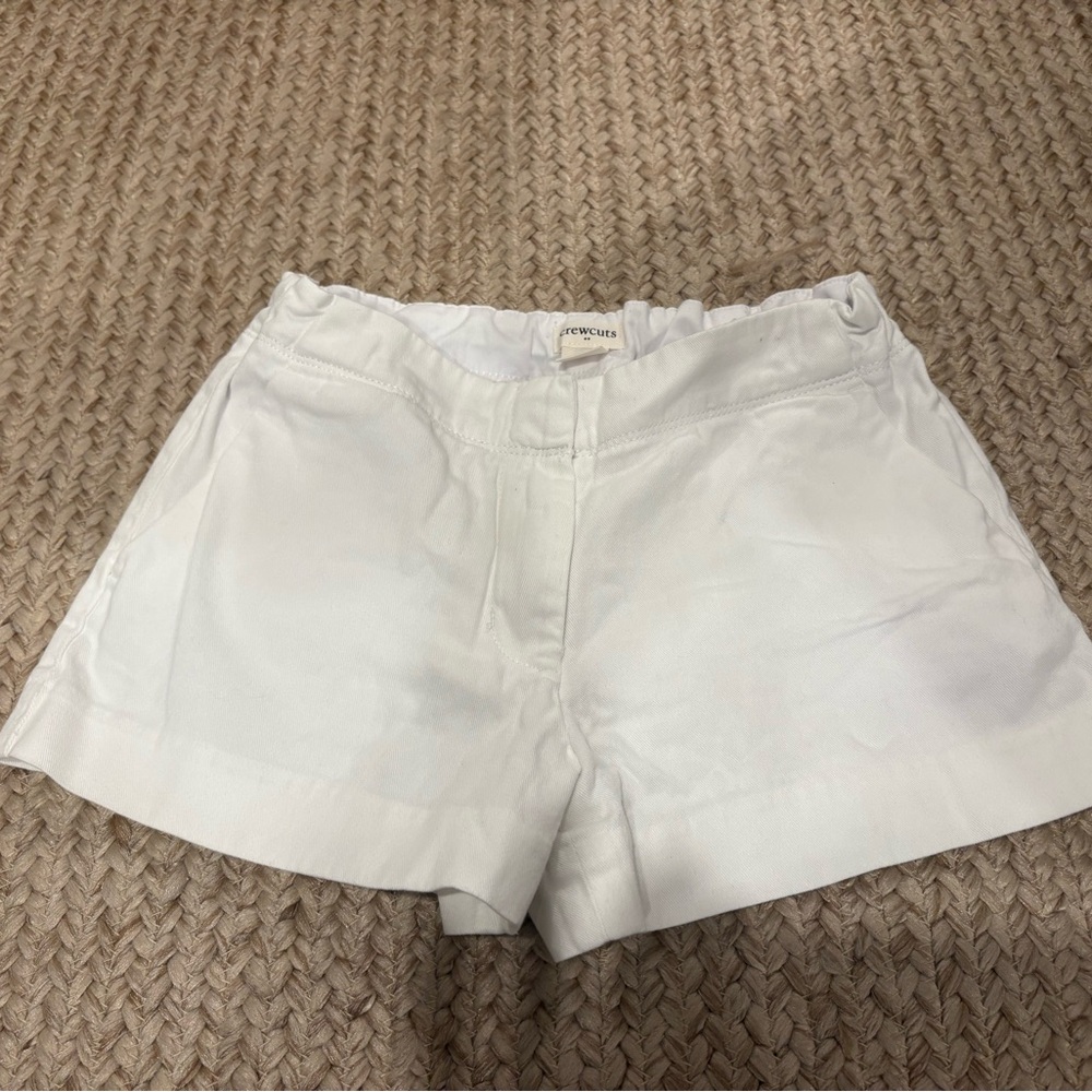Crewcuts White High-Waist Cotton Girls' Shorts
